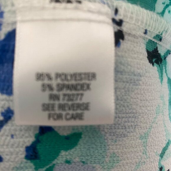 Croft & Barrow Womens Floral Print‎ Stretch Blouse XL 3/4 Sleeve Button Front - Picture 3 of 11